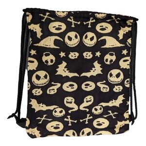 Nightmare Before Christmas Jack Skellington Print Drawstring Burlap Bag